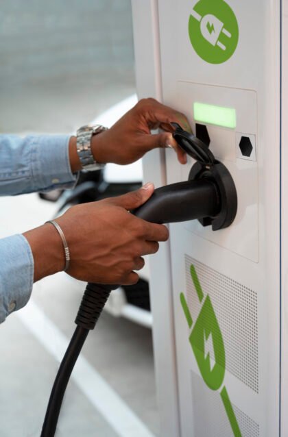 side-view-man-charging-electric-car