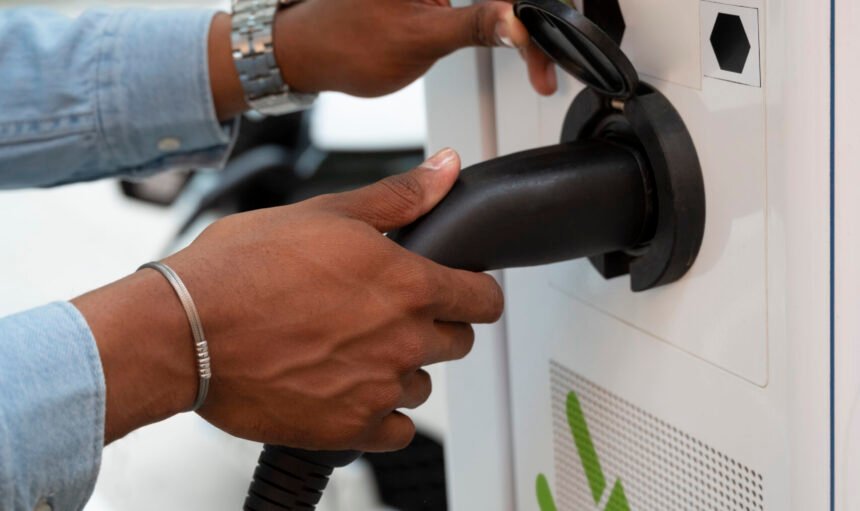 side-view-man-charging-electric-car